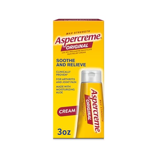 Aspercreme Original Pain Relief Cream for Arthritis, Joint & Muscle Pain, Non-Greasy Topical Analgesic with Moisturizing Aloe & Max-Strength 10% Trolamine Salicylate, 3 oz.