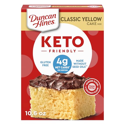Duncan Hines Keto Friendly Classic Yellow Cake Mix, Gluten Free, Zero Sugar Added, 10.6 oz