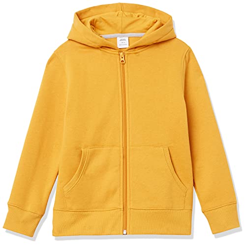 Amazon Essentials Hoodies - Boys' Golden Yellow Zip-Up Sweatshirt, X-Small, Fleece