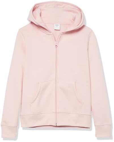 Amazon Essentials Girls' Fleece Zip-Up Hoodie Sweatshirt, Light Mauve, Large