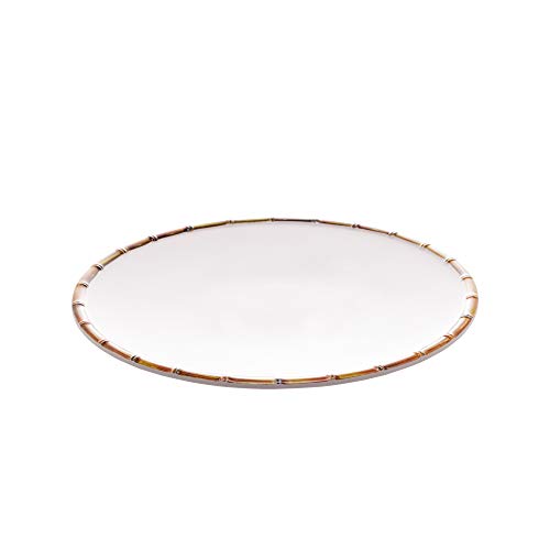 WOLFF - Prato Raso Melamina Bambu Branco 27cm