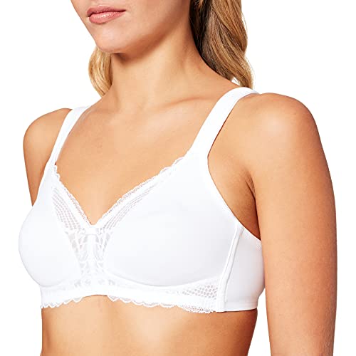 🔥 STARKER PREIS (-45%) Triumph Damen Spitzen-BH Modern Lace+Cotton N, ohne Bügel, ohne Polsterung, Verstellbare Träger, 110B, Weiß