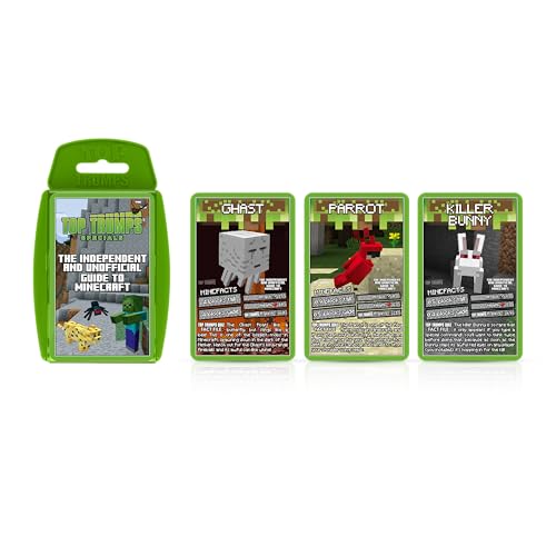 Top Trumps Independent and Unofficial Guide To Minecraft Specials Card Game, find out if Shulkers are stronger than Slimes, gamer gift for ages 6 plus