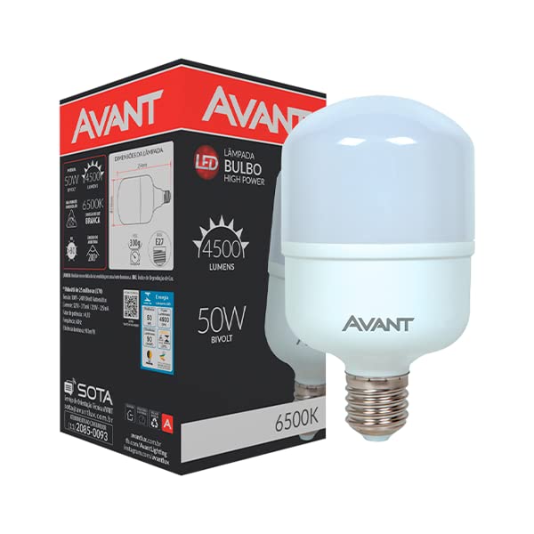 Lâmpada LED Bulbo HP, 50W, Luz branca 6500K, Soquete E27, Bivolt, Avant