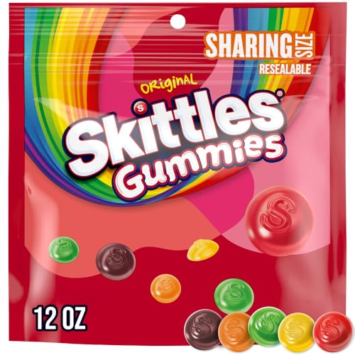 SKITTLES Gummies Original Gummy Candy, Sharing Size, 12 oz Resealable Bag
