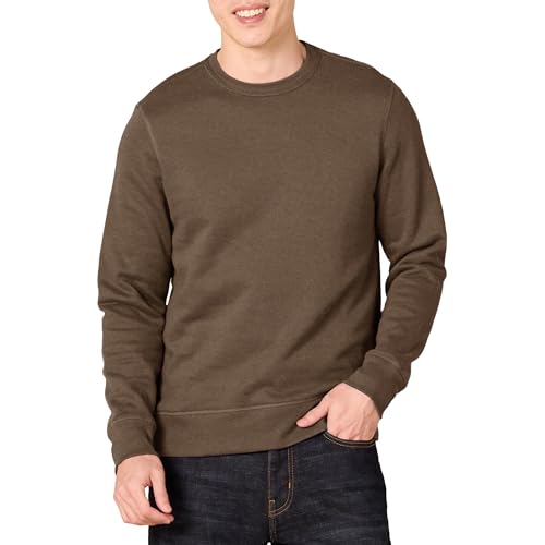 Amazon Essentials Men's Fleece Crewneck Sweatshirt - Medium Brown, Large (Available in Big & Tall Sizes)