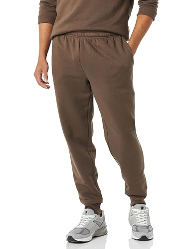 Amazon Essentials Men's Relaxed Joggers Sweatpants, Fleece, Comfortable Fit, Medium Brown, Medium
