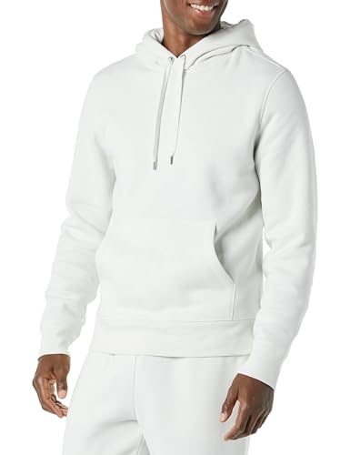 Amazon Essentials Men's Pullover Sweatshirt Hoodie, Big & Tall Options Available, White, Large