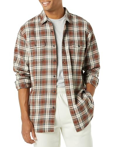 Amazon Essentials Men's Regular-Fit Long-Sleeve Two-Pocket Flannel Shirt
