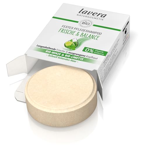 🔥 STARKER PREIS (-47%) lavera Festes Pflegeshampoo Frische & Balance - ohne Silikone - Schwungvolles Volumen & gestärktes Haar - vegan - Naturkosmetik - 50 g