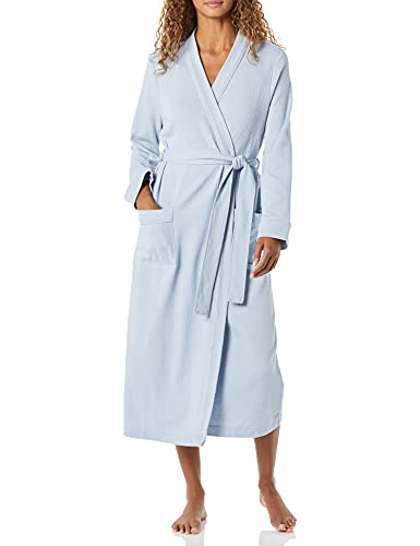 Amazon Essentials Women's Lightweight Waffle Full-Length Robe (Available in Plus Size), Dusty Blue, Medium