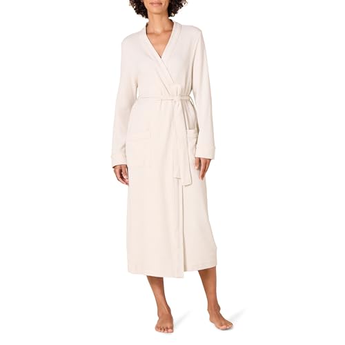 Amazon Essentials Women's Lightweight Waffle Full-Length Robe (Available in Plus Size), Beige, Large