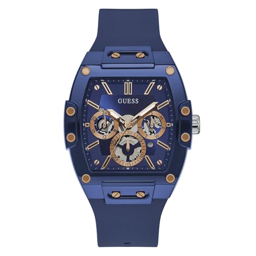 GUESS Men Analog Quartz Watch with Silicone Strap GW0203G7