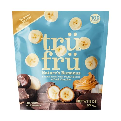Tru Fru, Bananas Frozen Peanut Butter Dark Chocolate, 8 Ounce