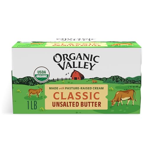Organic Valley® Unsalted Butter — Organic Butter from Pasture Raised Cows — 4 Sticks (1 pound)