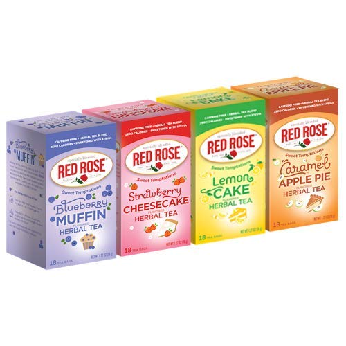 Red Rose Sweet Temptations Dessert Tea BUILD YOUR OWN BUNDLE Choose four or More Flavors Zero Sugar, Caffeine Free Flavored Delicious Beverage Herbal Tea (Minimum 4 Selections & Maximum 12 Selections)
