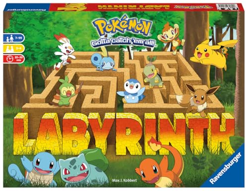 Ravensburger Labyrinth Pokemon Board Game - A Strategic Maze Adventure for Family Nights & Pokemon Parties - Includes Pi