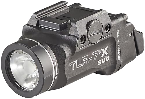 Streamlight 69402 TLR-7 X sub 500-Lumen Tactical Weapon Light Designed Exclusively and Solely for Select 1913 Short Railed Subcompact Handguns, Includes Mounting Kit and Keys, Black