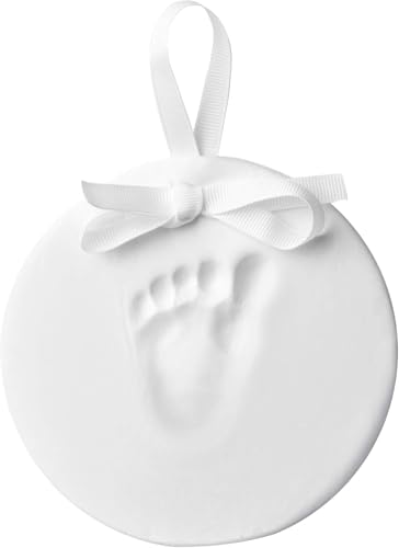 Reece Studio Baby’s Handprint Christmas Keepsake Kit Ornament, DIY Clay Newborn Footprint and Handprint Maker, Gender-Neutral Gift For New And Expecting Parents, White