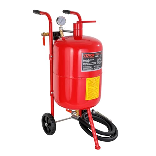 (-19%) VEVOR Sandstrahlen, 40 L Sandstrahlmaschine, 60-125 PSI Mobiler Sandstrahler mit Zubehör, 2,4 mm, 2,7 mm, 3,2 mm, 3,6 mm Keramikdüsen Sandstrahlerrohr, 2,5 m Schlauchlänge Siphon-Schleifeinheiten