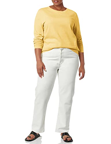 Amazon Essentials Women's Fleece Crewneck Pullover Sweatshirt (Available in Plus Size), Light Mustard Yellow, Small