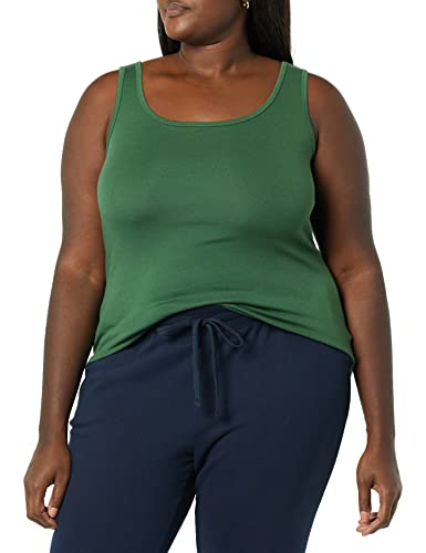 Amazon Essentials Women's Plus Size Tank Top, Forest Green, 2X