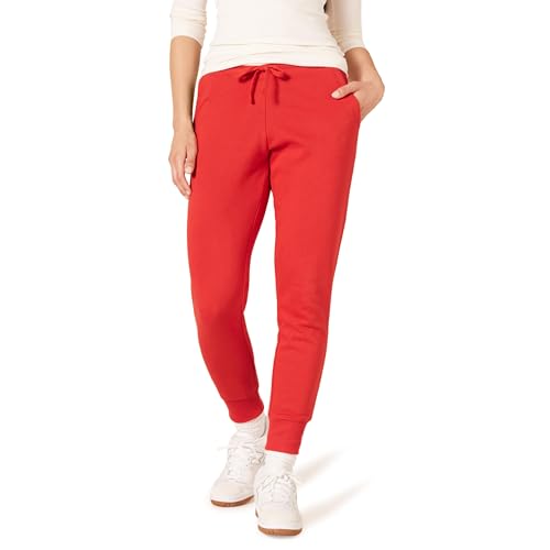 Amazon Essentials Women's Fleece Jogger Sweatpant (Available in Plus Size), Red, Small