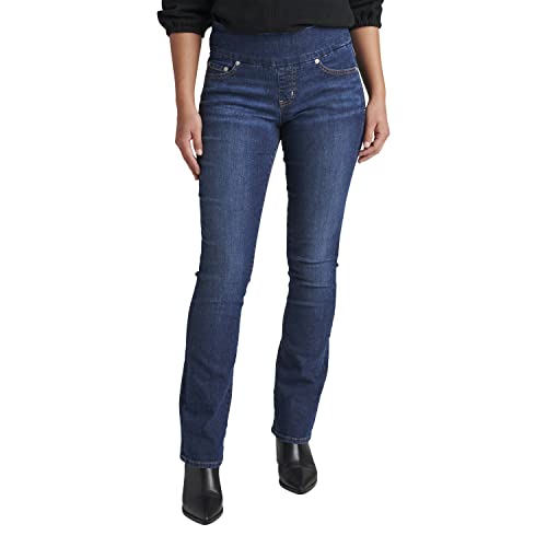 JAG Jeans Women's Paley Mid Rise Bootcut Pull-on Jeans, Anchor Blue, 10