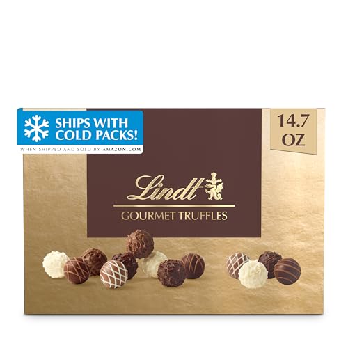 Lindt Gourmet Chocolate Truffles Gift Box, Assorted Chocolate Candy for Mother's Day Gifts, 26 Count, 14.7 oz. Box