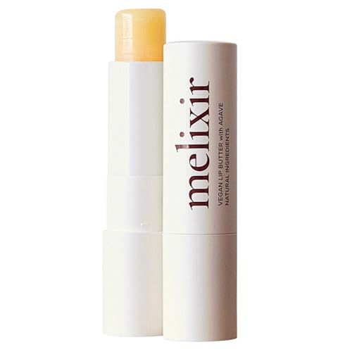 Melixir Vegan Lip Butter (12 Colors), Hydrating Lip Balm Stick, Bee-Free, Petrolatum-Free, Plant-Based, Moisturizes Dry & Chapped Lips With Shea Butter, Sheer, Natural Finish - #01 Agave(Clear)
