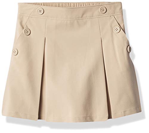 Nautica Big Girls' School Uniform Stretch Poplin Scooter, Khaki, 10