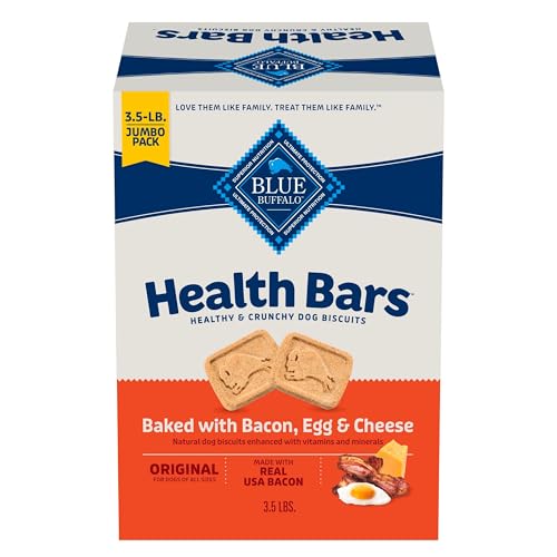 Blue Buffalo Health Bars Oven-Baked with Natural Ingredients Bacon, Egg & Cheese Crunchy Dog Biscuits, 3.5 lbs.