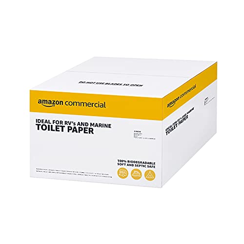 AmazonCommercial FSC certified paper 2-Ply White Quick Dispensing Toilet Paper for RV's & Marine, Waste-Tank Compatible, 300 Sheets per Roll - 24 Rolls