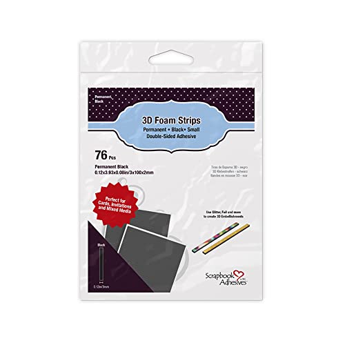 Scrapbook ADHESIVES by 3L 3D Foam Strips,Black