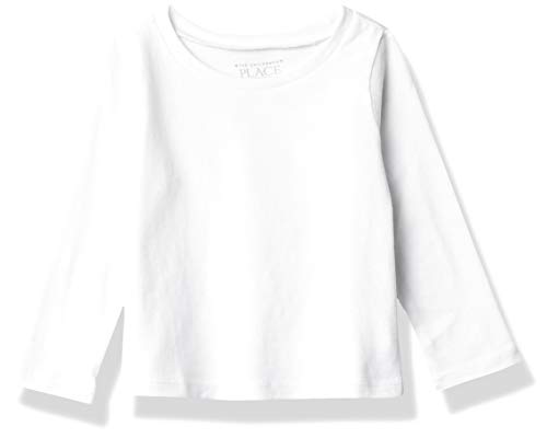 The Children's Place baby girls And Toddler Long Sleeve Basic Layering T-shirt T Shirt, White 2 Pack, 3T US