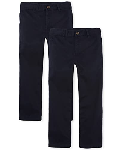 The Children's Place Boys Stretch Chino Pants,New Navy 2 Pack,8