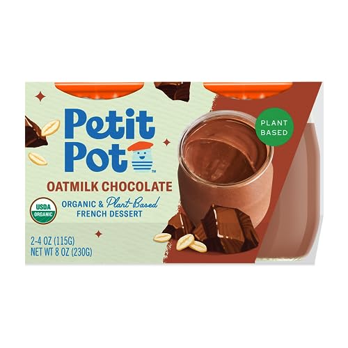 Petit Pot | Organic French Dessert | Plant-Based Oatmilk Chocolate | Gluten-Free | Kosher | Ready-to-Eat | No Artificial Ingredients | No Preservatives | 8 Ounce (2 Pack)