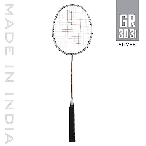 YONEX GR 303i Aluminium Strung Badminton Racket with Full Racket Cover (White) | For Beginners | 83 grams | High Durability