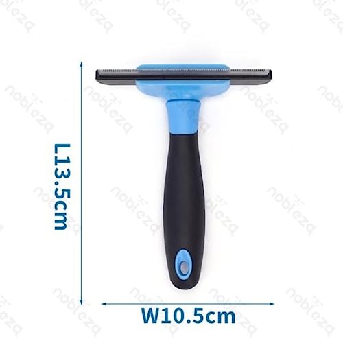 Cepillo Nobleza deshedding con peine de acero y mango con grip antideslizante azul, alternativa económica al FURminator