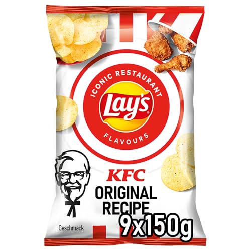 (-27%) Lay's KFC Kentucky Fried Chicken - Knusprig gewürzte Kartoffelchips für eine gelungene Party (9 x 150 g)
