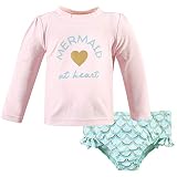 Hudson Baby Unisex Swim Rashguard Set, Mermaid at Heart, 3-6 Months