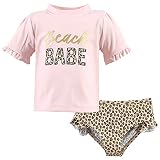 Hudson Baby Unisex Swim Rashguard Set, Beach Babe, 3-6 Months