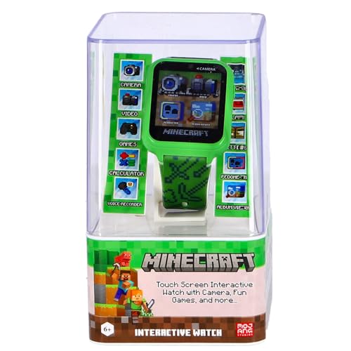 Accutime Microsoft Minecraft Green Educational Learning Touchscreen Smart Watch Toy for...