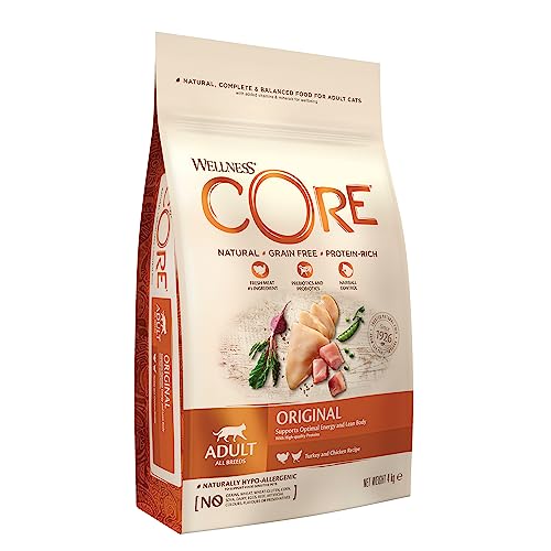 🔥 SELTEN SO GÜNSTIG (-23%) Wellness CORE Original 4 kg, Huhn & Truthahn – Katzenfutter Trocken