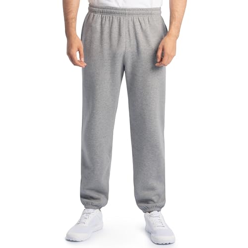 Fruit of the Loom mens Eversoft Fleece & Joggers (Regular Big Man) Sweatpants, Elastic Bottom - Grey Heather, Medium US