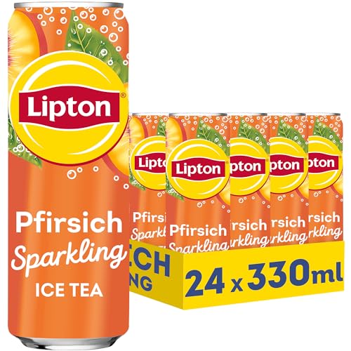 🔥 STARKER PREIS (-29%) LIPTON ICE TEA Sparkling Peach, Eistee mit Kohlensäure und Pfirsich Geschmack, EINWEG (24 x 0.33 l) (Verpackungsdesign kann abweichen)