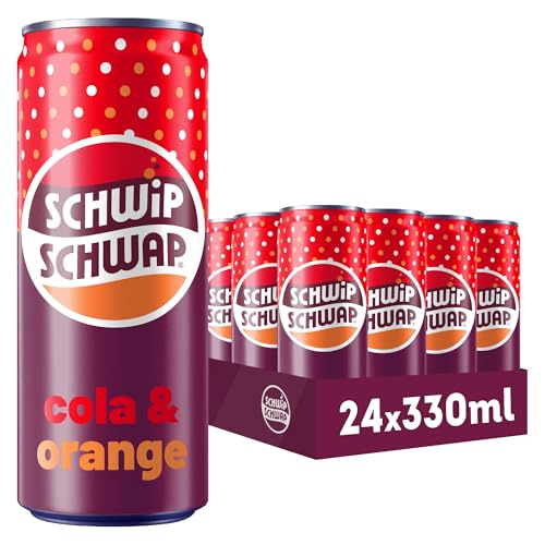 🔥 STARKER PREIS (-24%) SCHWIPSCHWAP, Das Original – Koffeinhaltiges Cola-Erfrischungsgetränk mit Orange, EINWEG Dose (24 x 0.33 l)