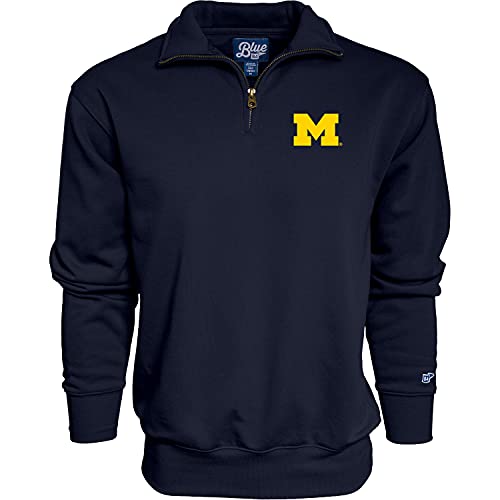 Blue 84 Men's Michigan Wolverines Quarter Zip Sweatshirt Icon Team Color, Team Color, X-Large