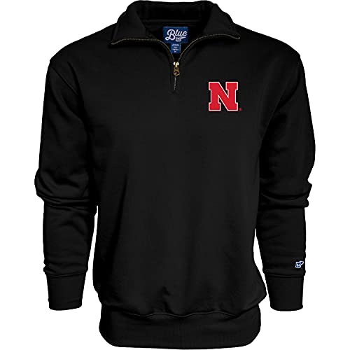 Blue 84 Men's Nebraska Cornhuskers Quarter Zip Sweatshirt Icon Secondary, Alternate Color, Large