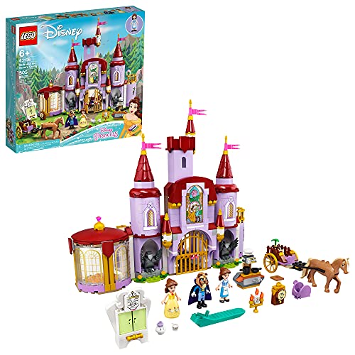 LEGO Disney Belle and The Beast’s Castle Building Toy 43196 Pretend Play Building Kit from The Beauty and The Beast Movie with Horse Toy, Disney Princess & Prince Mini-Doll Figures, Plus Accessories